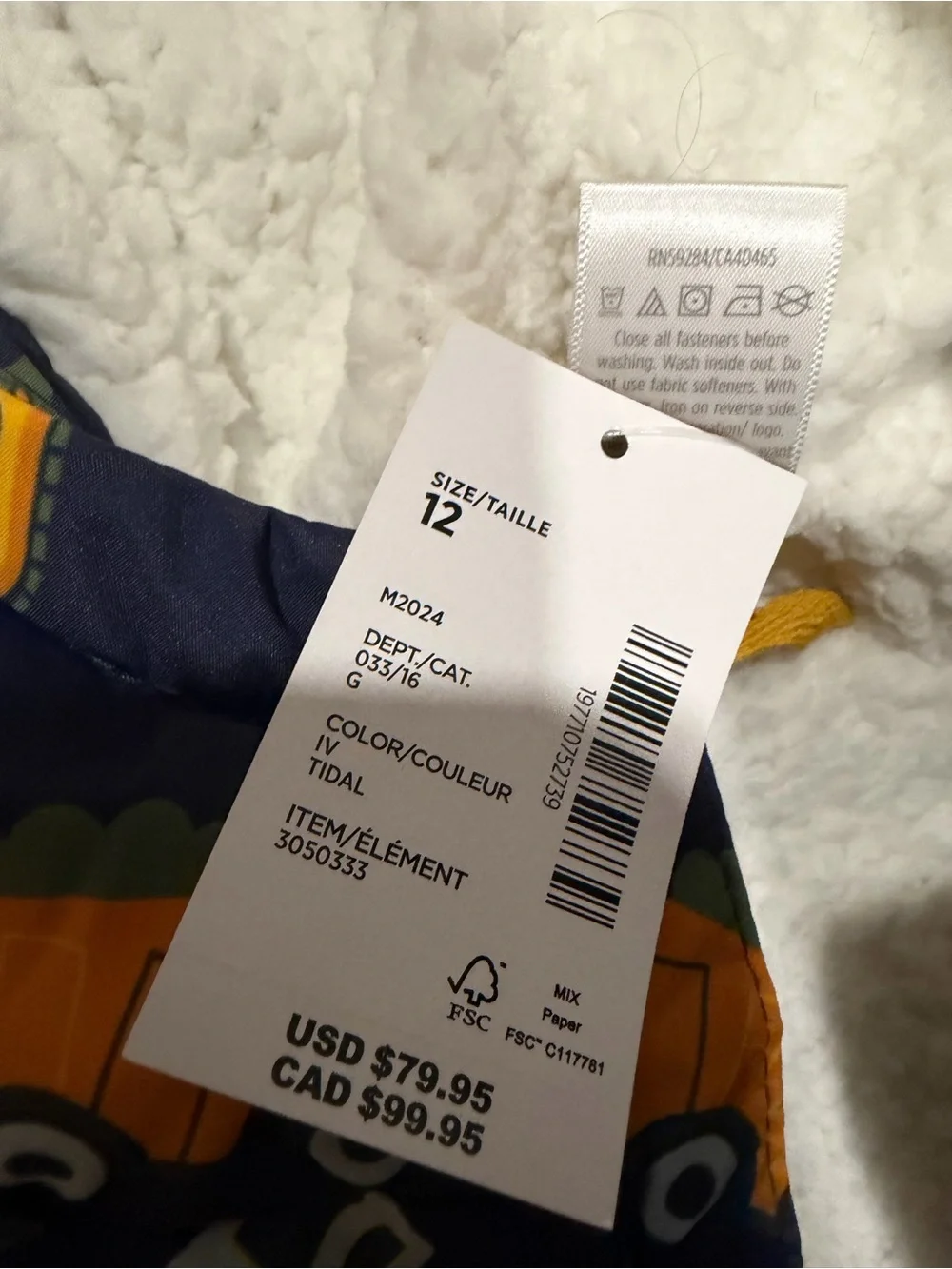 Boys Sherpa Coat Jacket New with Tags Size 12